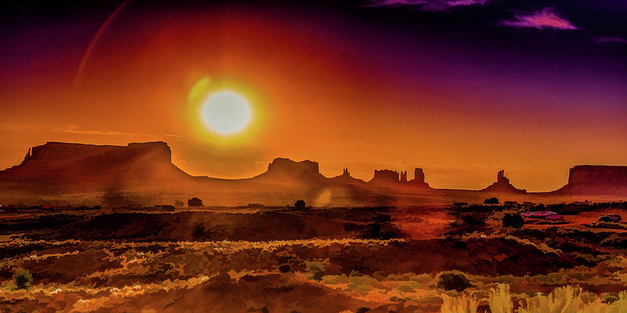Searing Sunrise in Monument Valley Digital Art by Lisa Lemmons-Powers