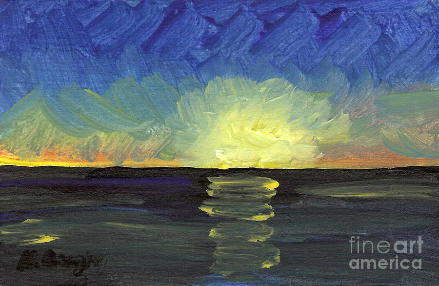 Sunset Painting - Seascape 17 by Helena M Langley