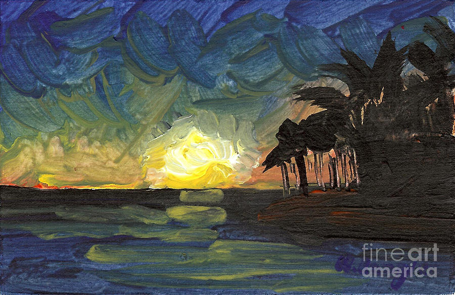 Sunset Painting - Seascape 18 by Helena M Langley