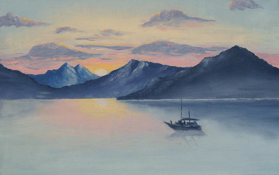 Sunset Painting - Seascape  by Anastasia Sokolova
