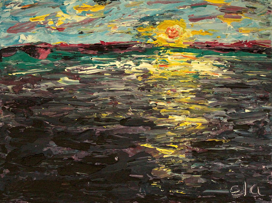 Seascape At Dawn Painting by Ela Jane Jamosmos