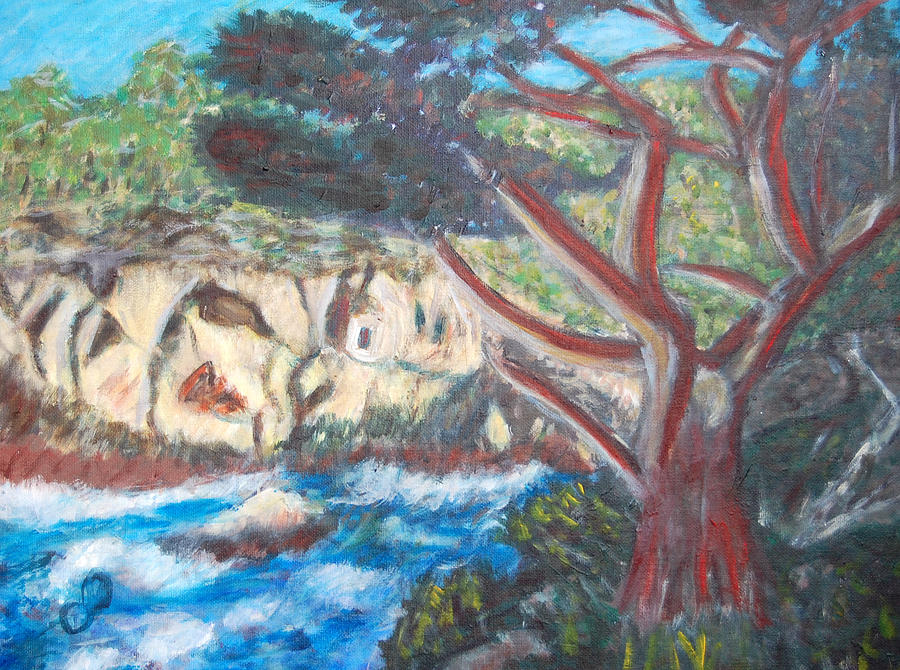 Point Lobos Painting - Seascape at Point Lobos by Carolyn Donnell