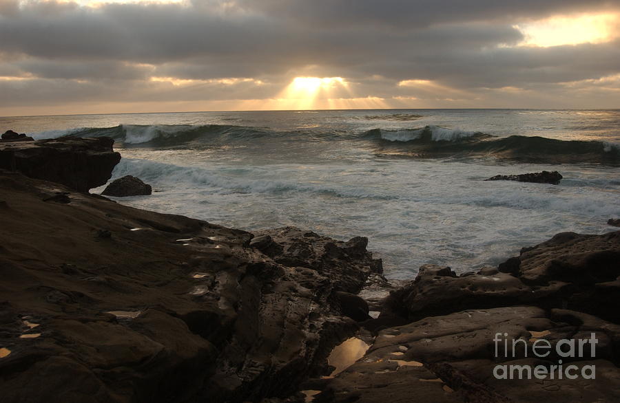 Sunset Photograph - Seascape Calling in La Jolla by Anna Lisa Yoder