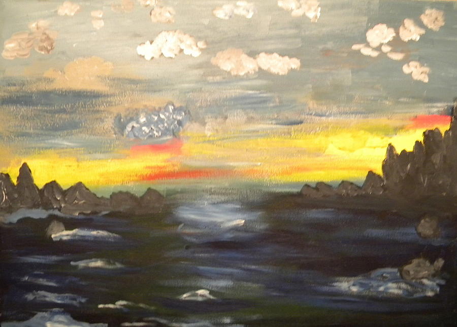 Sunset Mixed Media - Seascape by Carmen Kolcsar