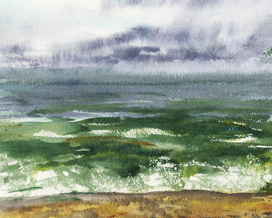 Seascape Emerald Ocean Painting by Irina Sztukowski