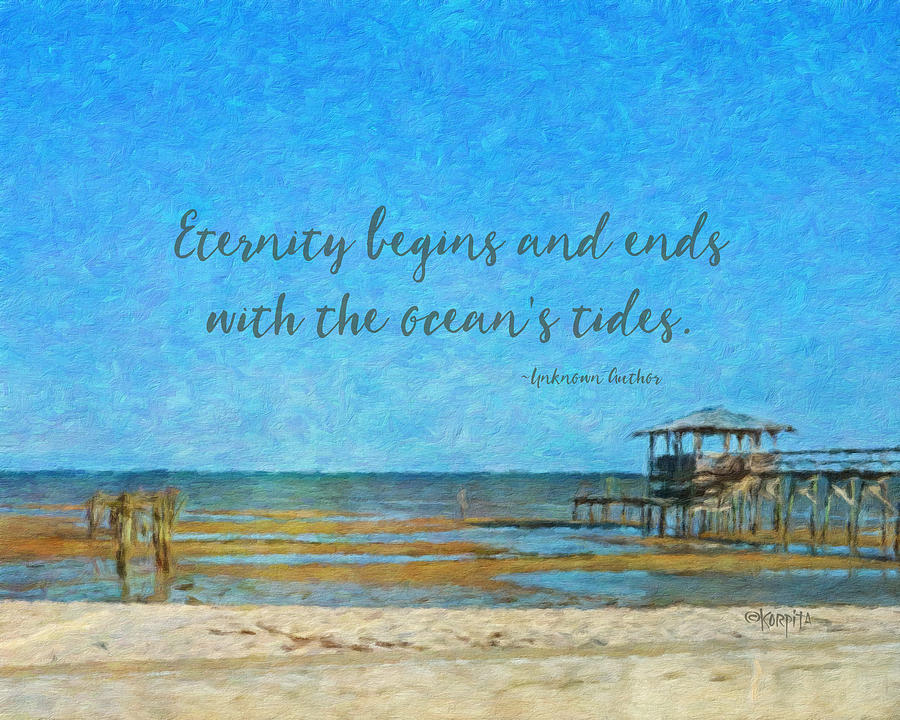 Seascape - Inspirational Seashore Quote Photograph by Rebecca Korpita