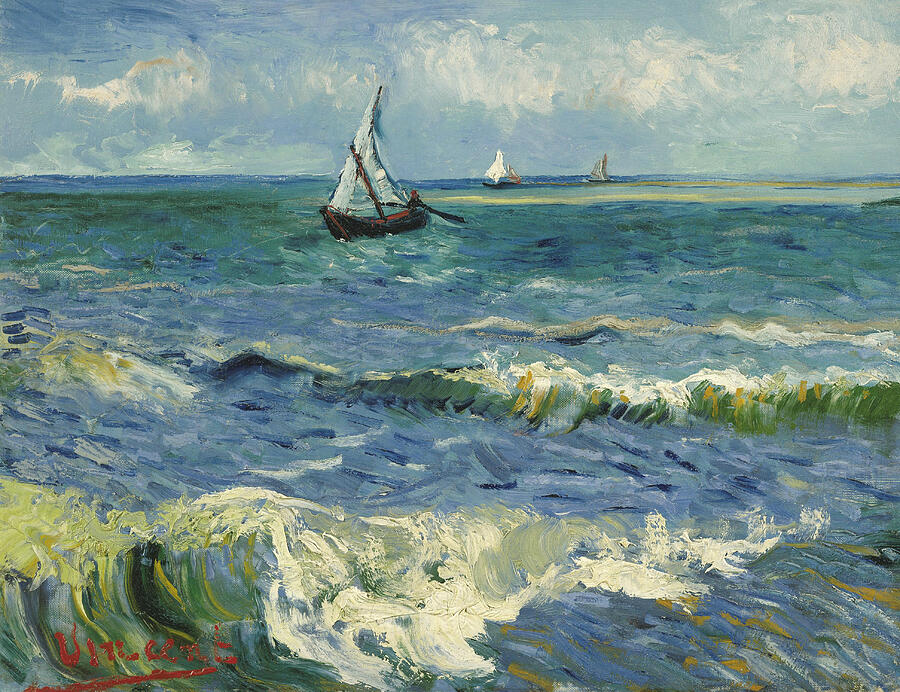 Seascape near Les Saintes Maries de la Mer Painting by Vincent van Gogh