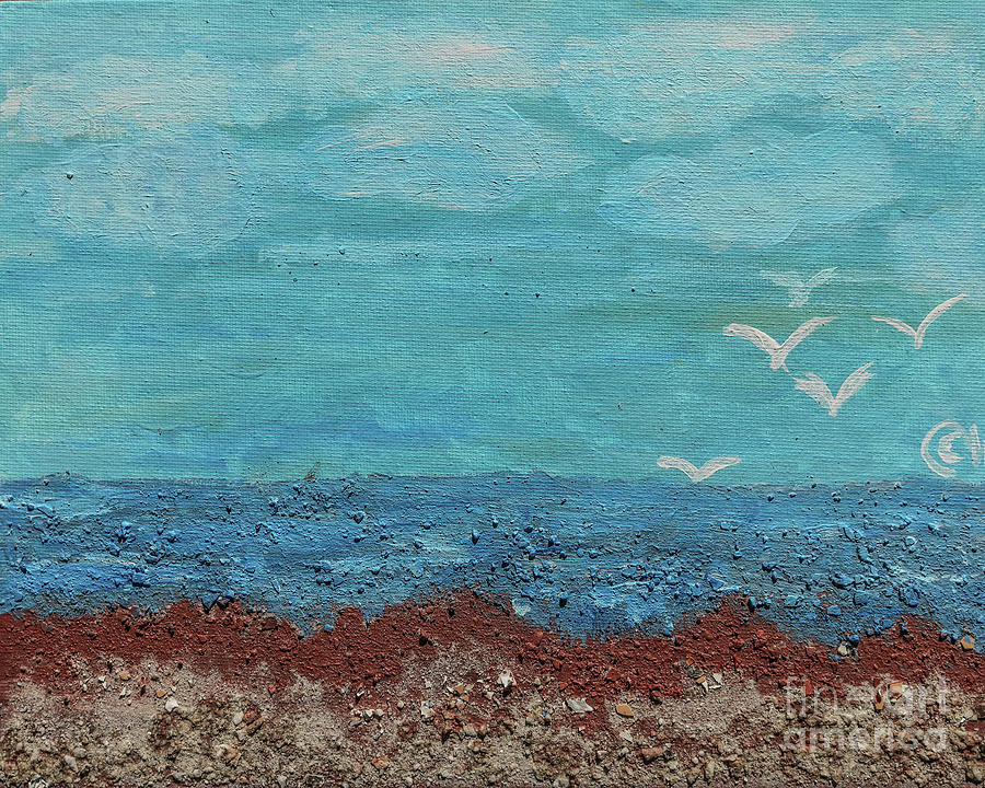 Seascape on acrylic Painting by Claudia M Photography