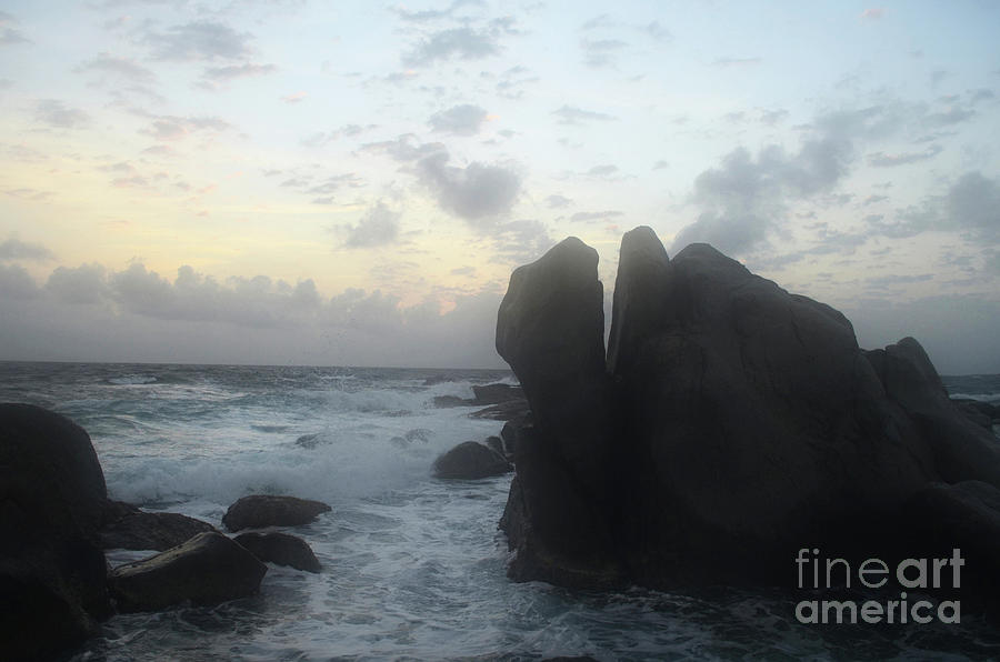 Seascape with Large Rocks in the Ocean in Aruba Photograph by DejaVu Designs