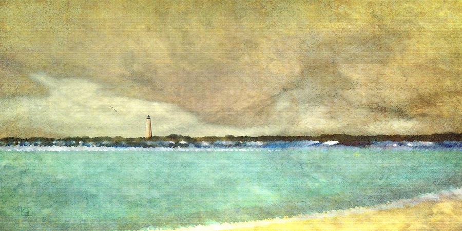 Seascape With Lighthouse Digital Art by Jean Moore