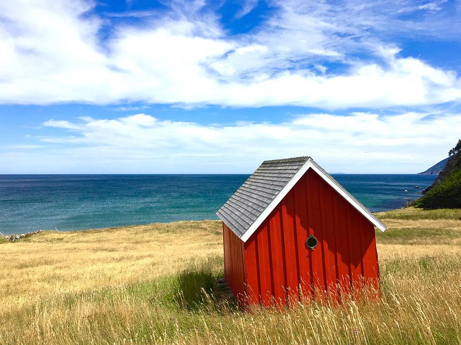 Seascape with Red cabin Photograph by Cristina Stefan