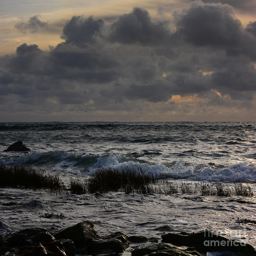 Seascape with stormy clouds Photograph by Paul Davenport