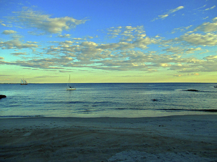 Seascape With Swimmer Photograph by S A Slosberg | Fine Art America