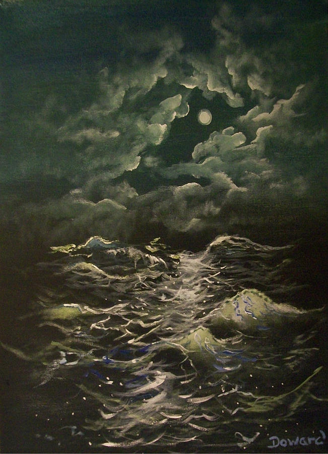 Seascape#2 Moonlight Painting by Raymond Doward