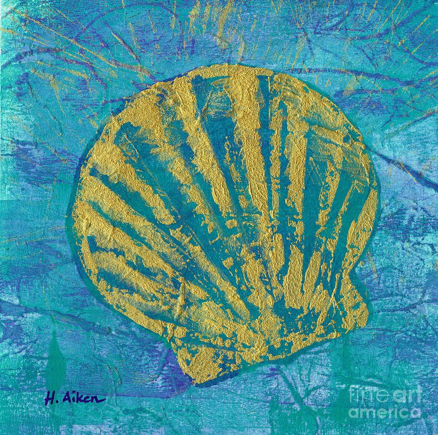 Seashell on the seashore #3 Painting by Hao Aiken