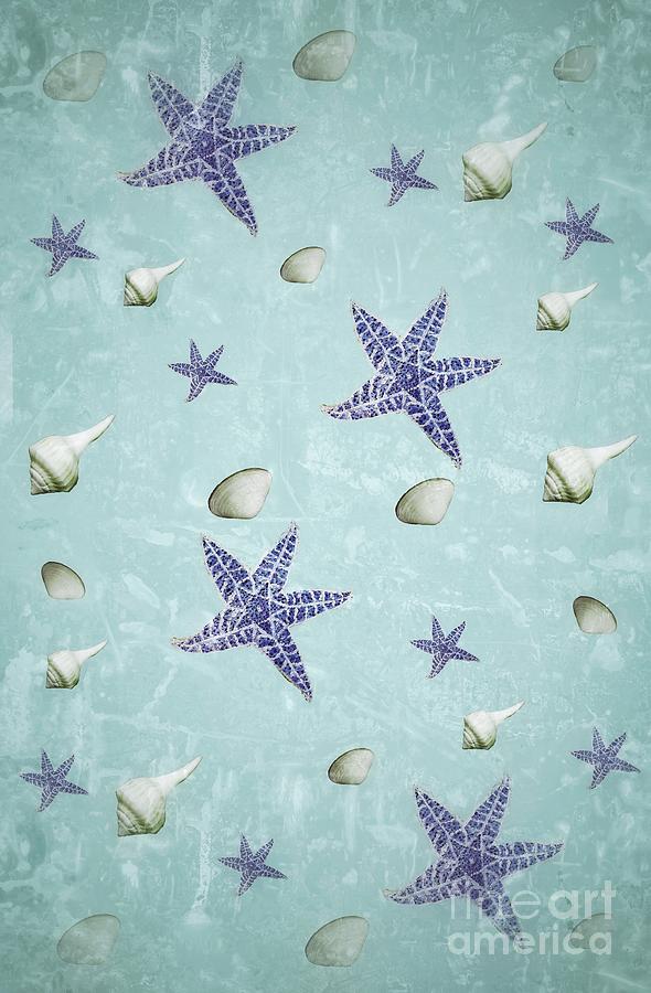 Seashells And Starfish Digital Art by Rachel Hannah