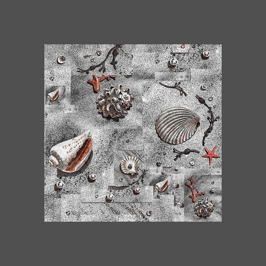 Pattern Painting - Seashells Collage Of Any Color by Irina Sztukowski