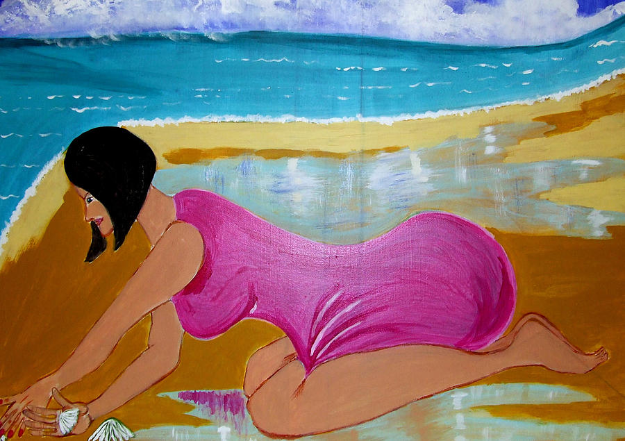 Beach Painting - Seashells by Rusty Gladdish