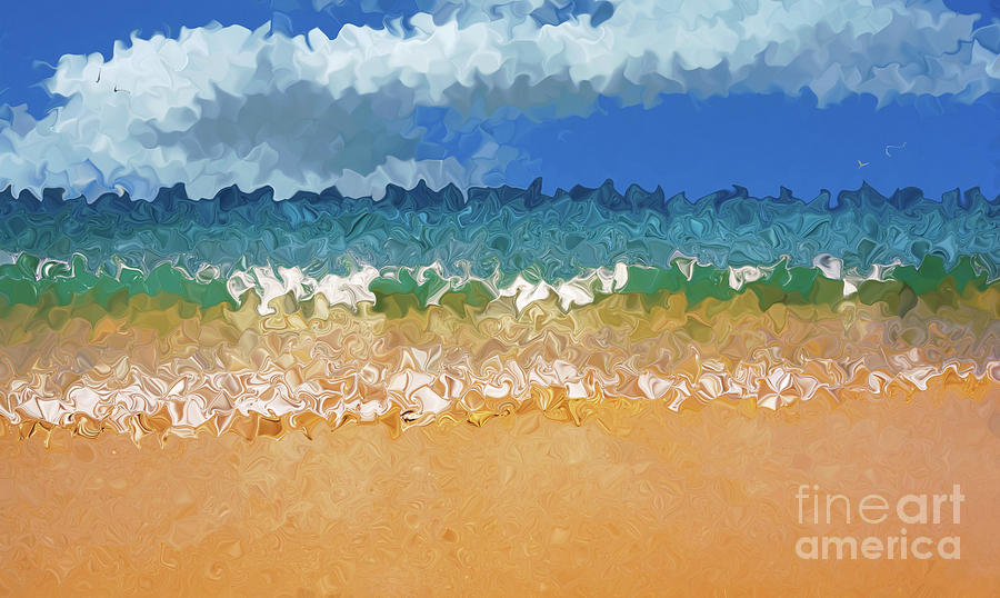 Abstract Digital Art - Seashore Abstract by Kaye Menner by Kaye Menner
