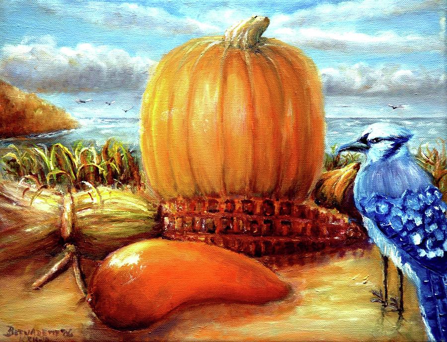Seashore Pumpkin  Painting by Bernadette Krupa