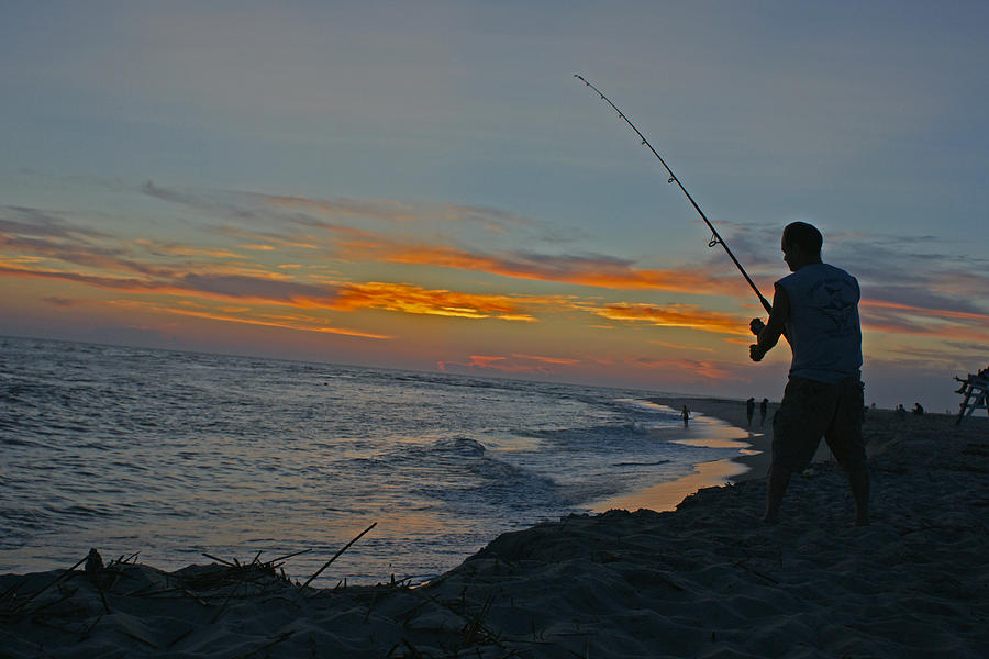 Seashore Sunset Fishing Cape May Photograph