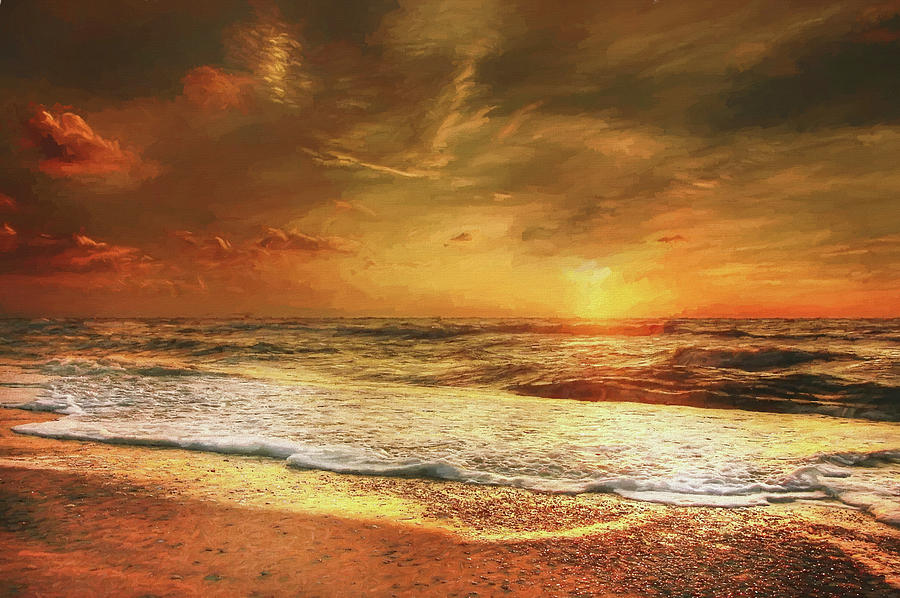 Seashore Sunset Digital Art by Roy Pedersen