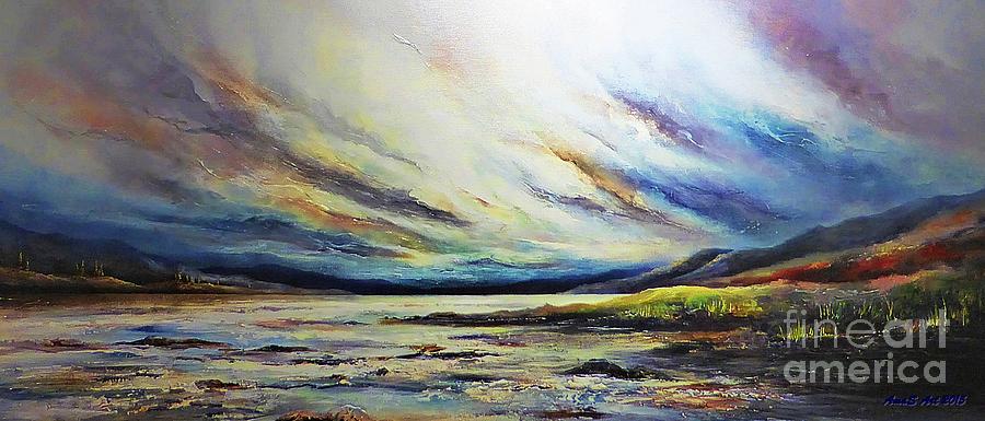 Wild Horizon _ A Tribute to the Untamed Coast Painting by Amalia Suruceanu