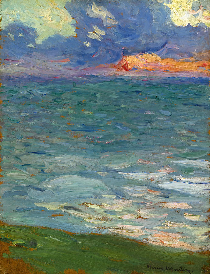 Seaside at Sunset Painting by Henri Martin