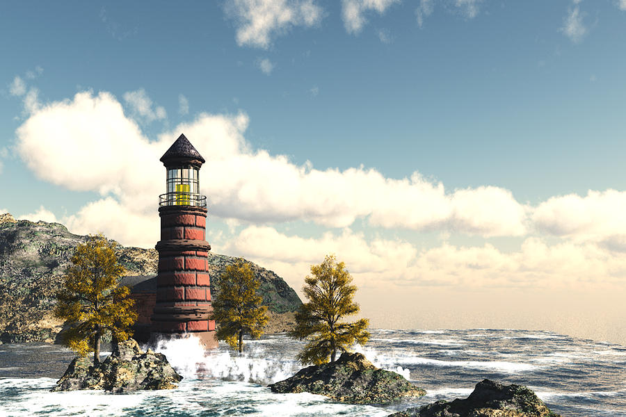 Lighthouse seaside dream Digital Art by John Junek
