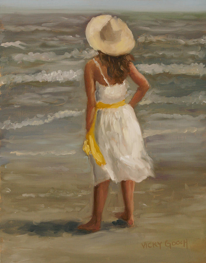 Portrait Painting - Seaside Dreams by Vicky Gooch