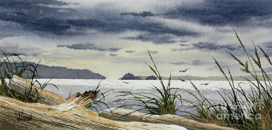 Seaside Driftwood Beauty Painting by James Williamson