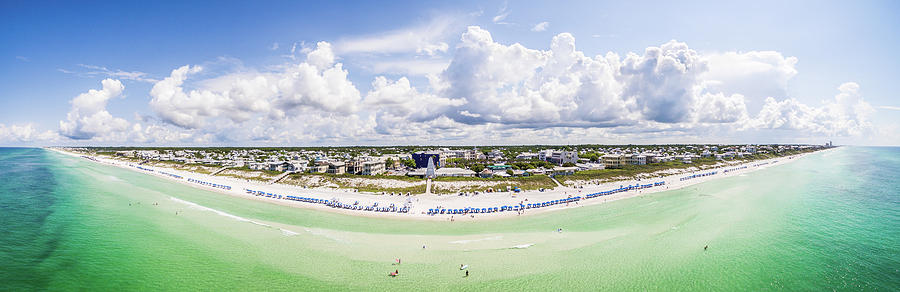 Seaside Florida Gulf Aerial Photograph by Kurt Lischka