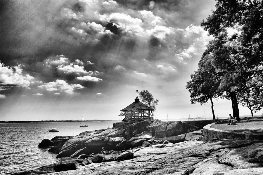 Black And White Photograph - Seaside Gazebo by Jessica Jenney