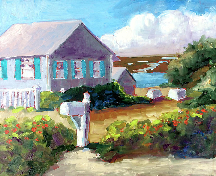 Seaside Mail Painting by Barbara Hageman
