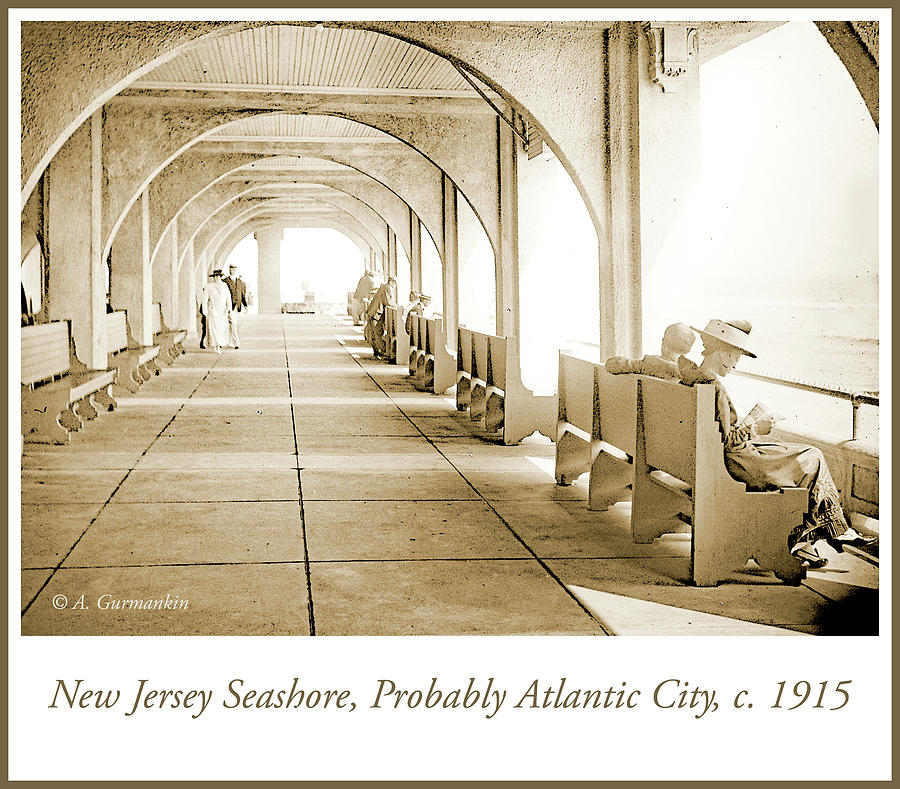 Seaside Pavillion, New Jersey Shore, 1915, Vintage Photograph Photograph by A Macarthur Gurmankin