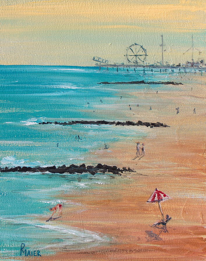 Beach Painting - Seaside by Pete Maier Beach Painting - Seaside by Pete Maier