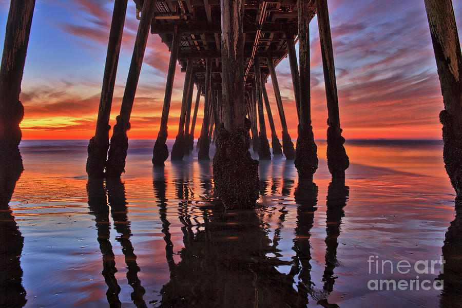 Seaside reflections under the Imperial Beach Pier Photograph by Sam Antonio