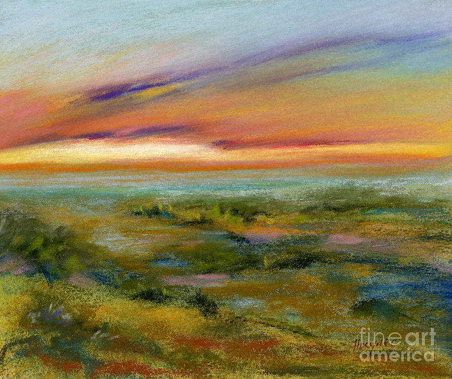 Sunset Painting - Seaside Vista by Addie Hocynec