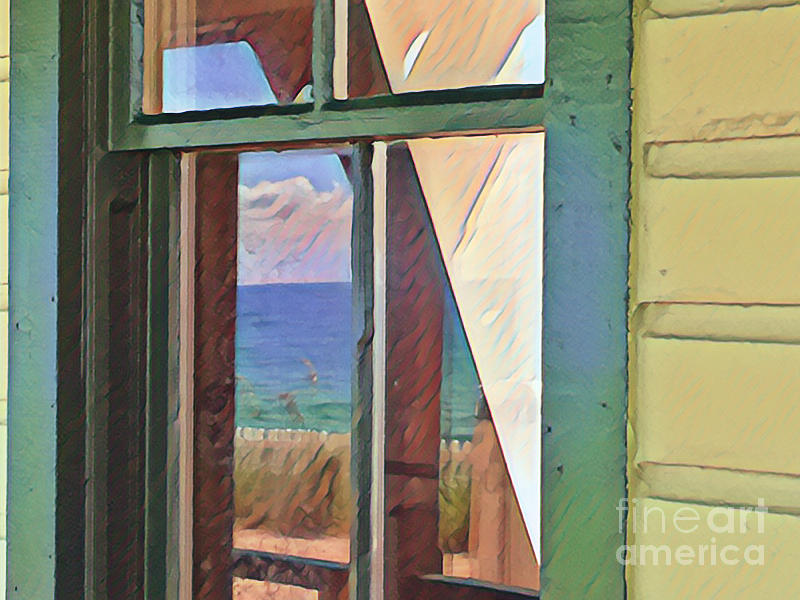 Seaside Window Reflection Photograph by Carol Riddle