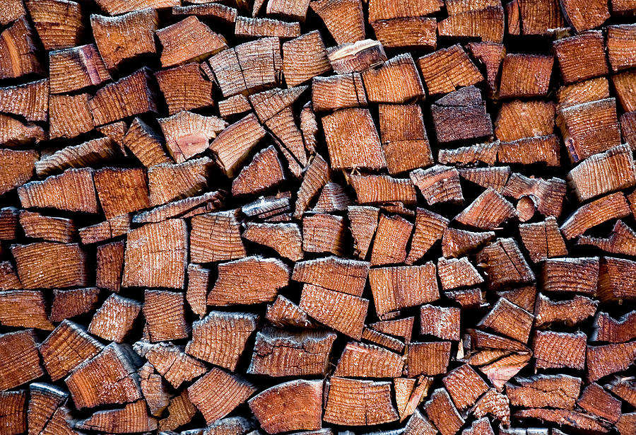 Seasoned Firewood Stacking Pattern Photograph