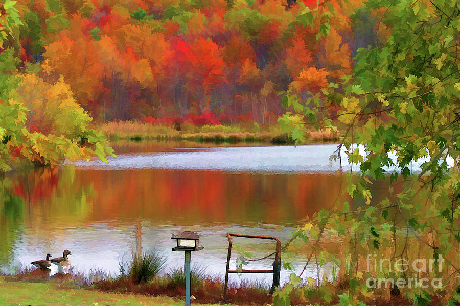 Seasons Fall Colors Lake  Photograph by Chuck Kuhn