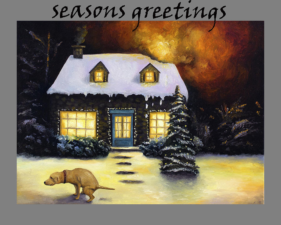 Christmas Painting - Seasons Greetings by Leah Saulnier The Painting Maniac