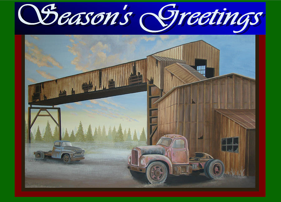 Seasons Greetings Old Mine Painting by Stuart Swartz