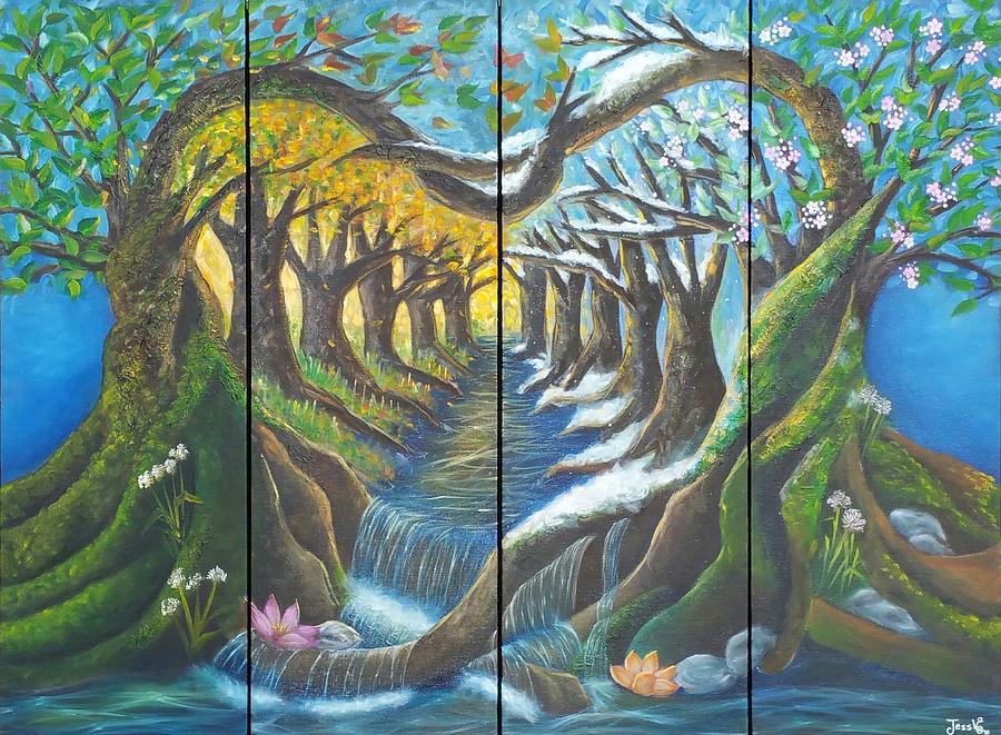 Spring Painting - Seasons in Love by Jessica  Venzor 