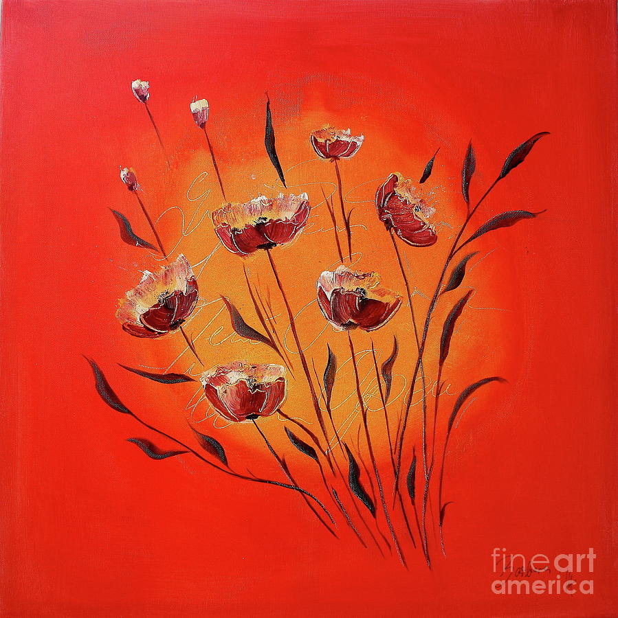 Poppy Painting - Seasons In The Sun by Barbara Teller