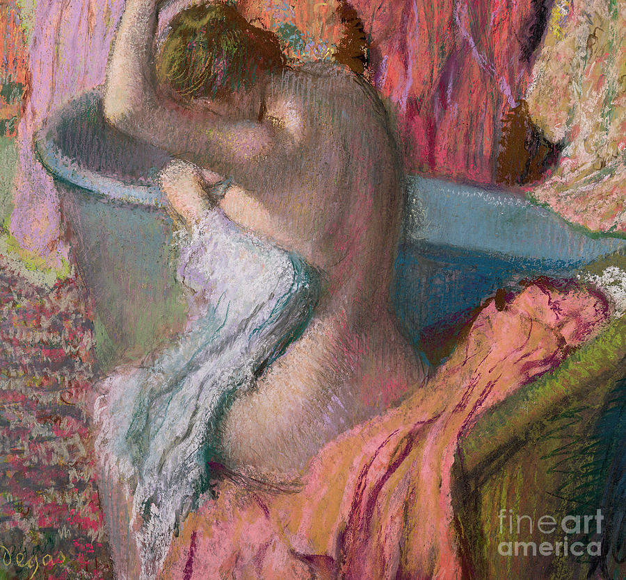 Seated Bather Pastel by Edgar Degas