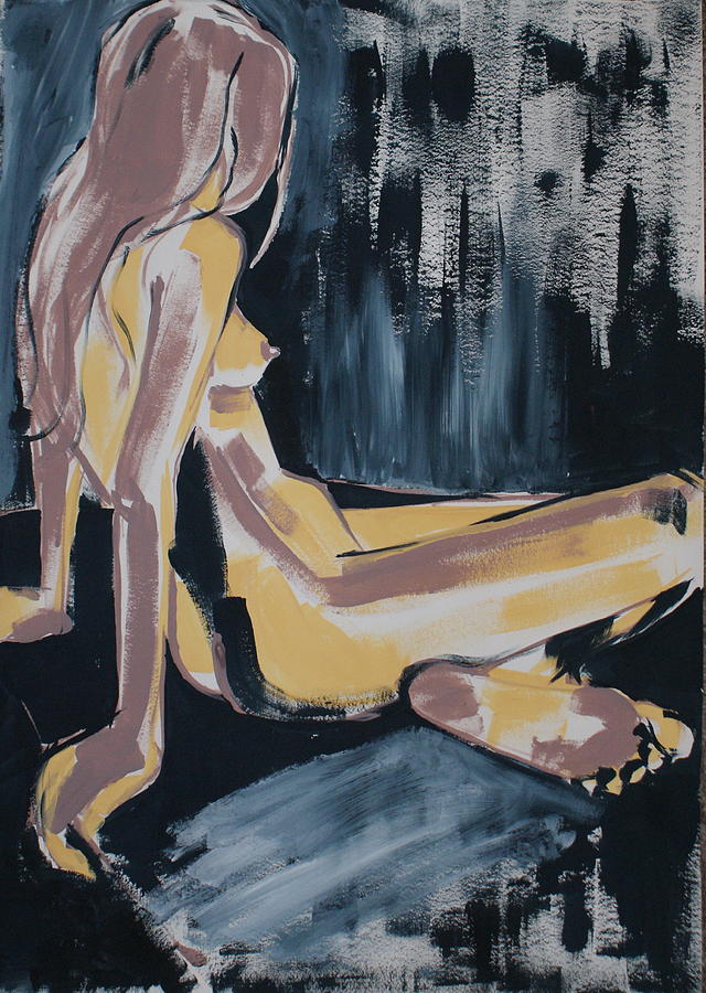 Seated female nude Painting by Joanne Claxton
