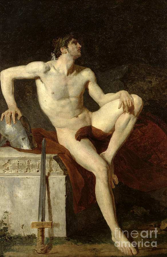 Seated Gladiator Painting by Jean Germain Drouais
