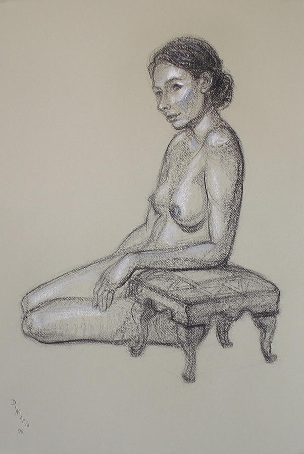 Seated Nude 3 Drawing by Donelli  DiMaria
