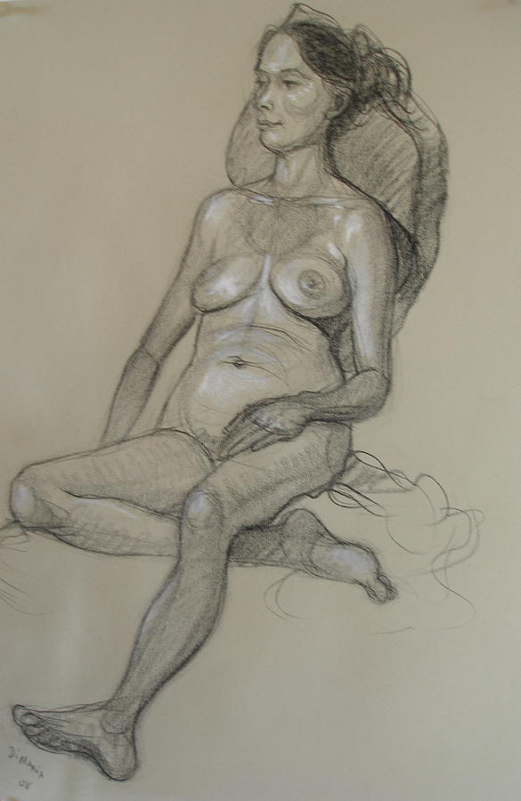 Seated Nude 5 Drawing by Donelli  DiMaria